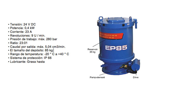 BEKA Bomba ElÉctrica EP-85 - Sist. centrales de lubricaciÓn para mÁquinas de construcciÓn